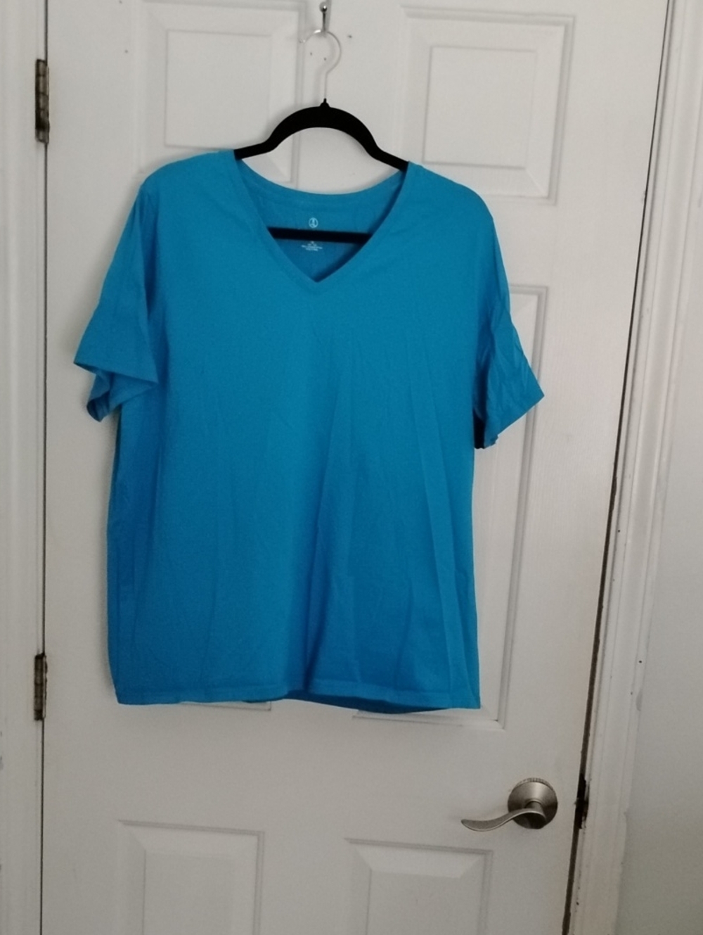 Lands' End Teal Blue Relaxed V-Neck Tee